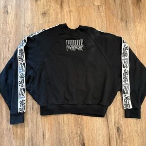 Puma X Pepsi Cola Sweatshirt Collaboration Unisex Med Black Streetwear Pullover